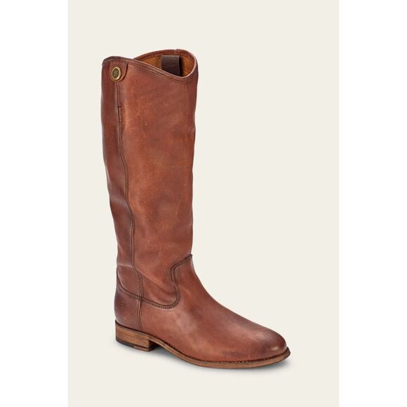EUC WORN ONCE Frye Women's Melissa Button Riding Boots in Cognac Brown Size 6 - Picture 2 of 15